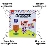 Skaleups Alphabetica 4-in-1 Educational Activity Kit, Alphabet Learning Set with Puzzle Cards and Write & Erase Board, Ages 3+